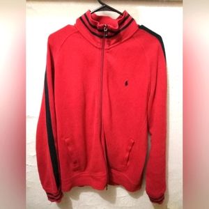 Red and navy polo track jacket
